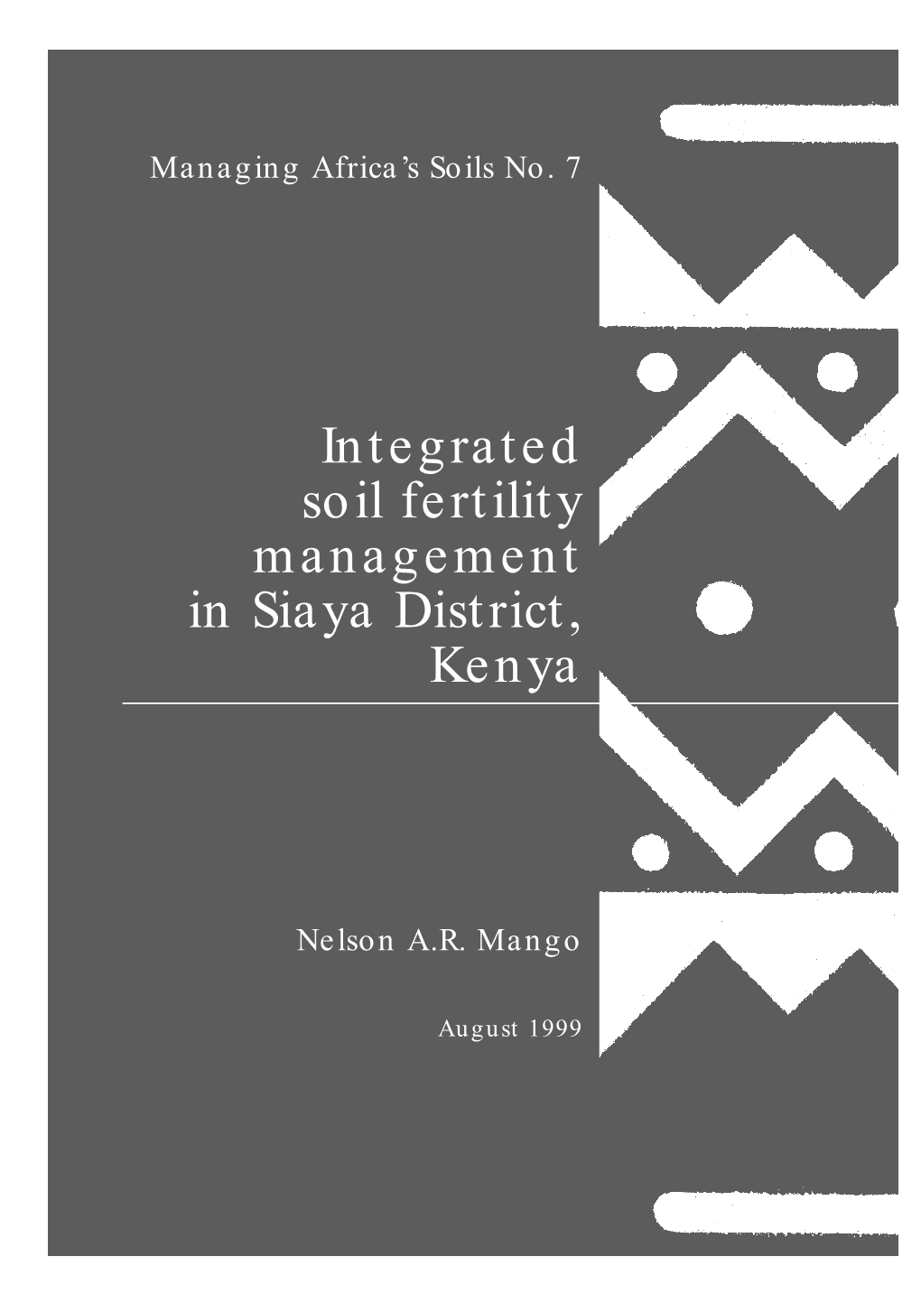 Integrated Soil Fertility Management in Siaya District, Kenya