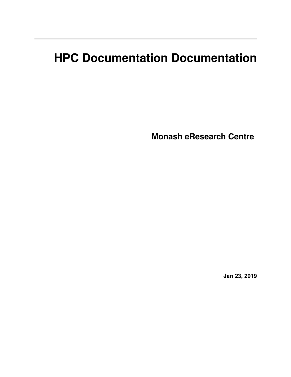 HPC Documentation Documentation