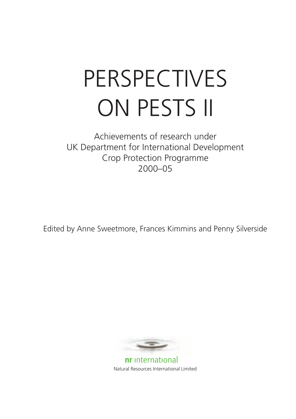 Perspectives on Pests Ii