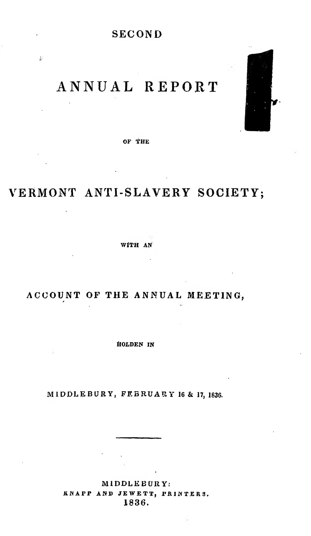 Second Annual Report of the Vermont