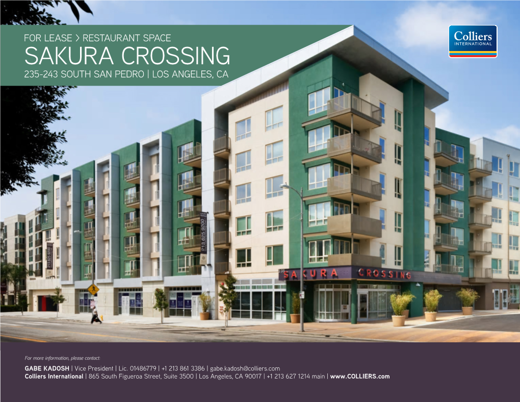 Sakura Crossing 235-243 South San Pedro | Los Angeles, Ca