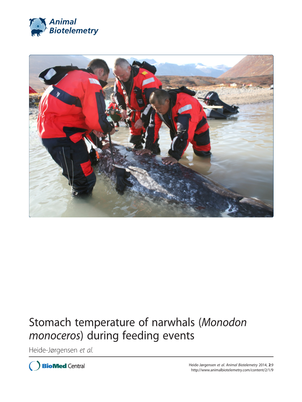 Stomach Temperature of Narwhals (Monodon Monoceros) During Feeding Events Heide-Jørgensen Et Al