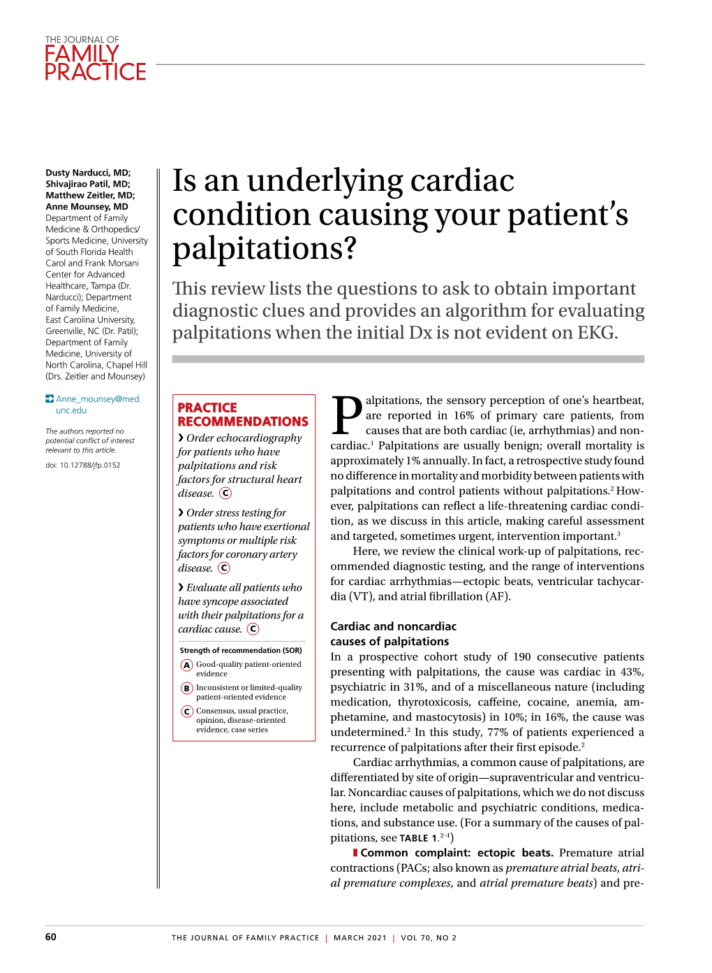 Is an Underlying Cardiac Condition Causing Your Patient's Palpitations?