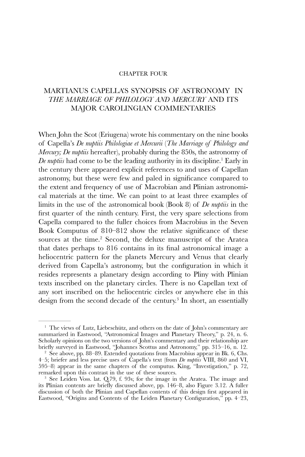 Martianus Capella's Synopsis of Astronomy in the Marriage of Philology and Mercury and Its Major Carolingian Commentaries