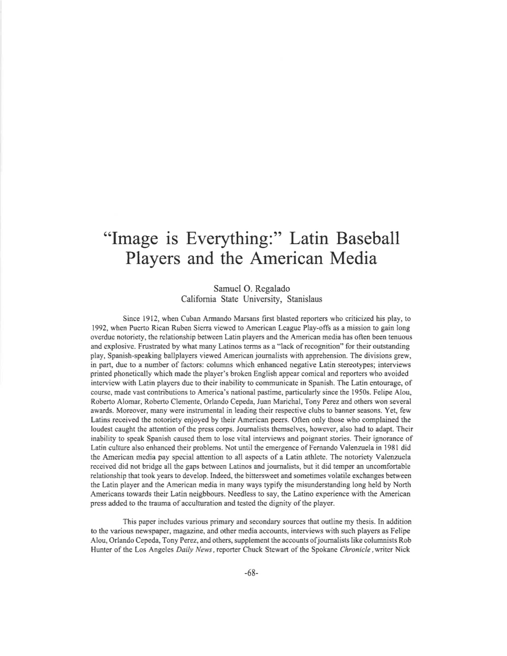 Latin Baseball Players and the American Media