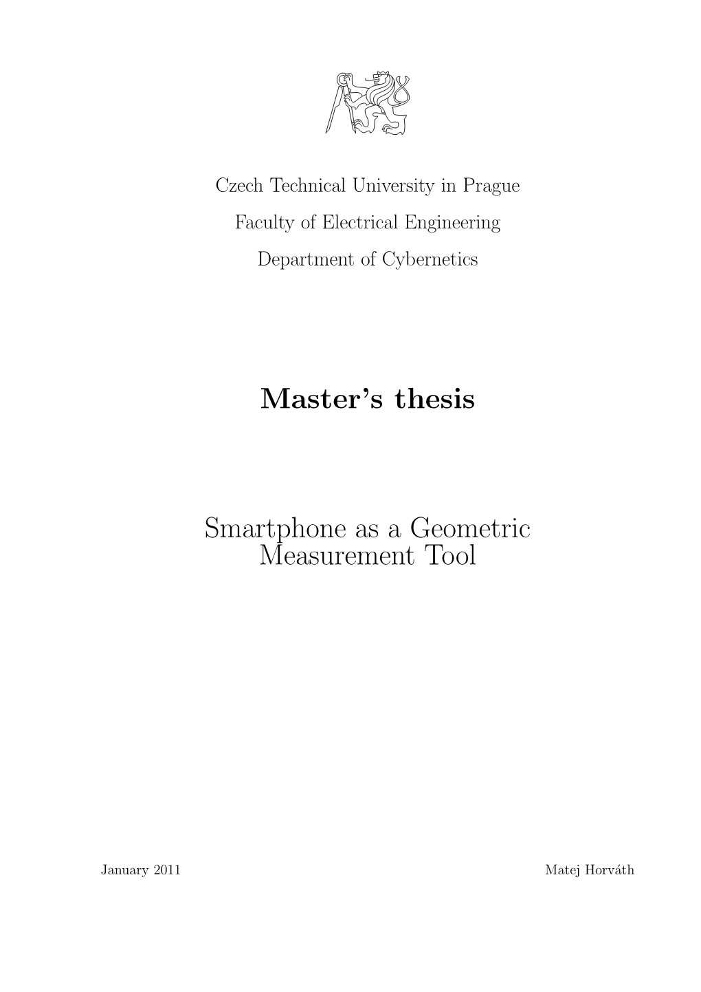 Master's Thesis Smartphone As a Geometric Measurement Tool