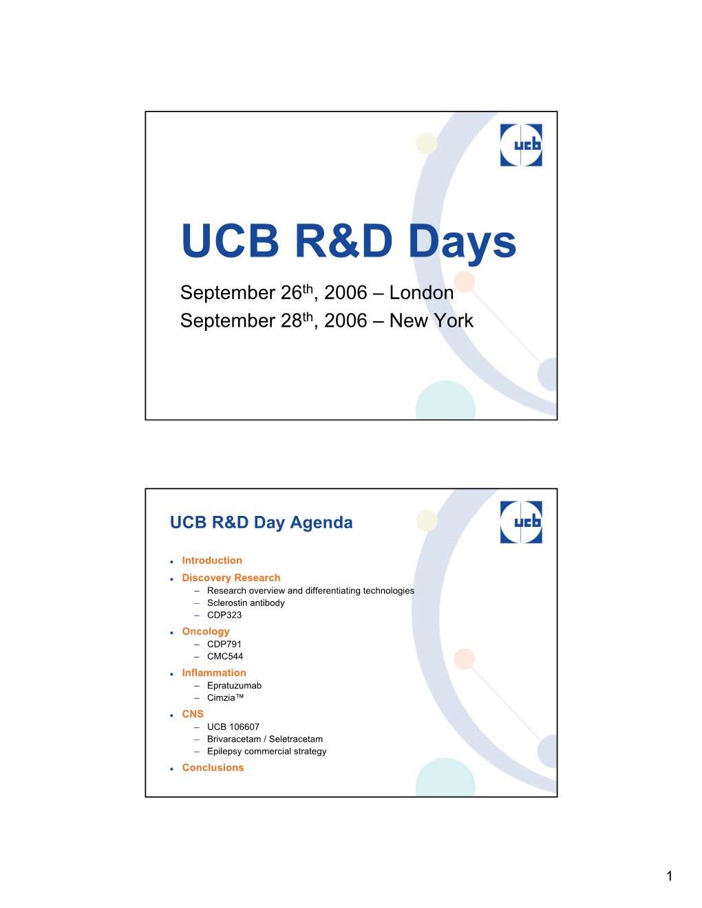 UCB R&D Days