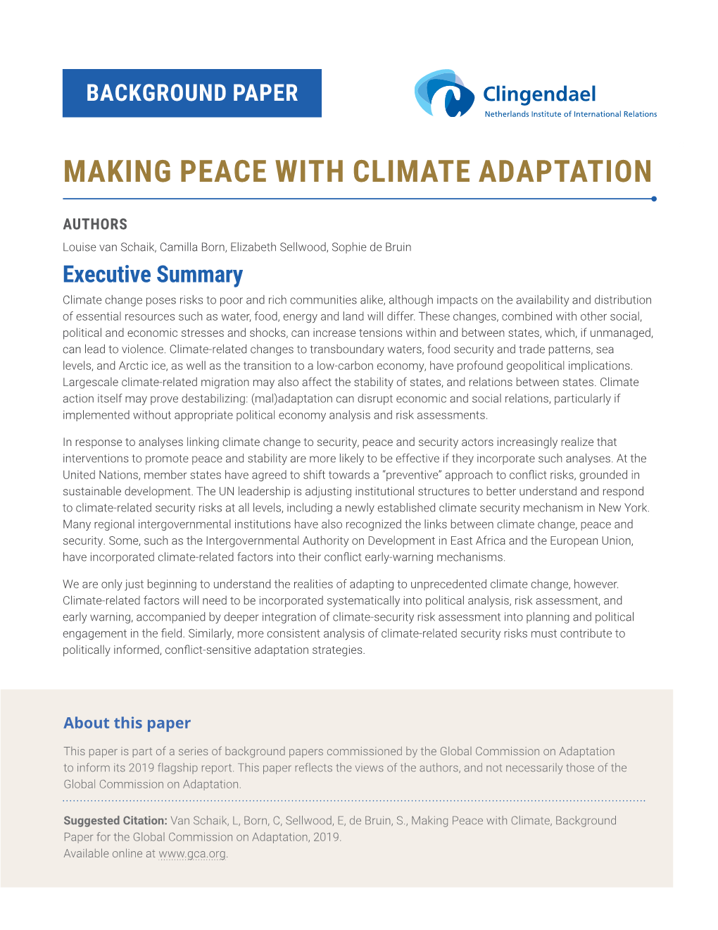 Making Peace with Climate Adaptation