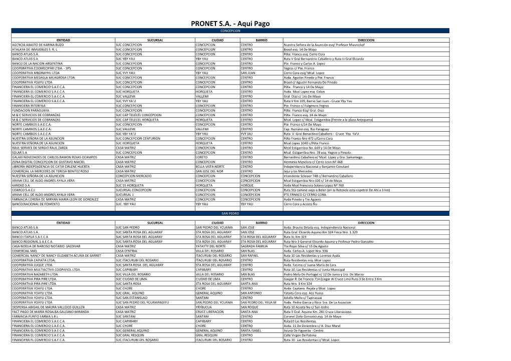 PRONET S.A. - Aqui Pago CONCEPCION