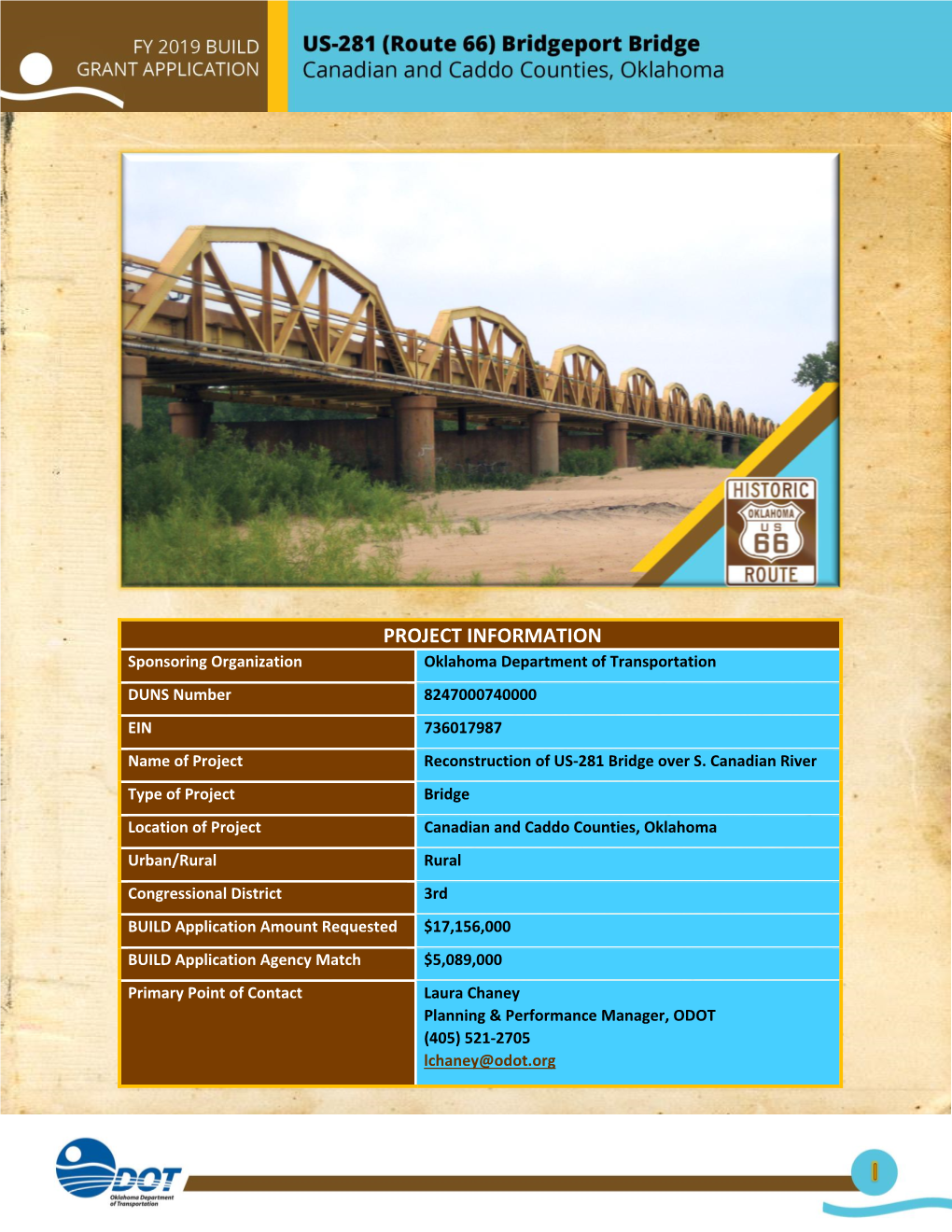 Us-281-Route-66-Bridgeport-Bridge-Fy2019-Build-Grant-Application-Narrative.Pdf