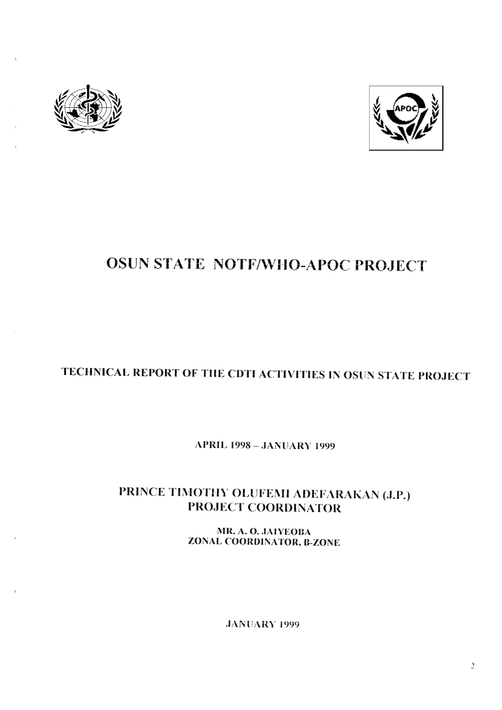 Osun State Notf/Who-Apoc Project