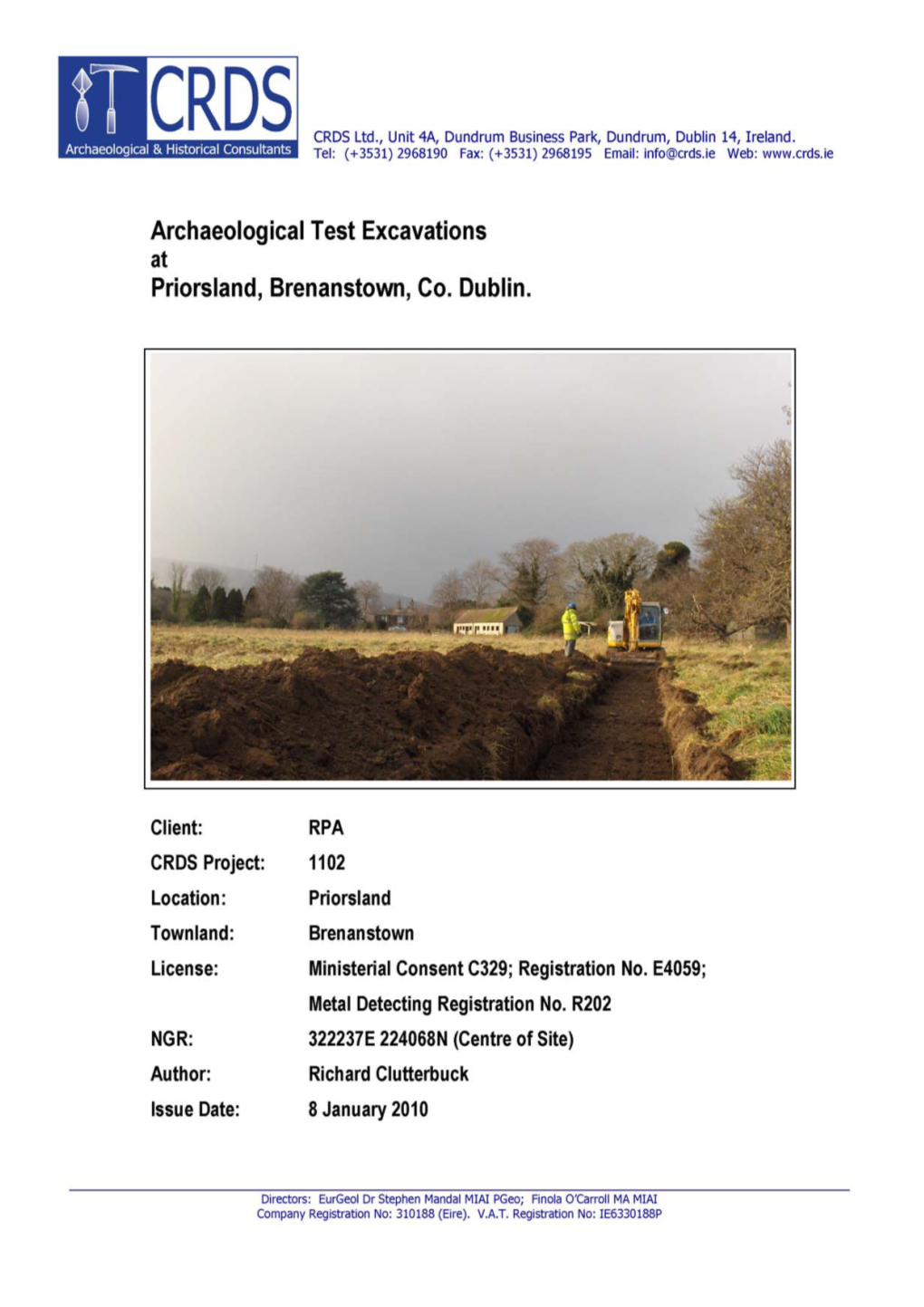 Archaeological Testing Report Priorsland Brennanstown