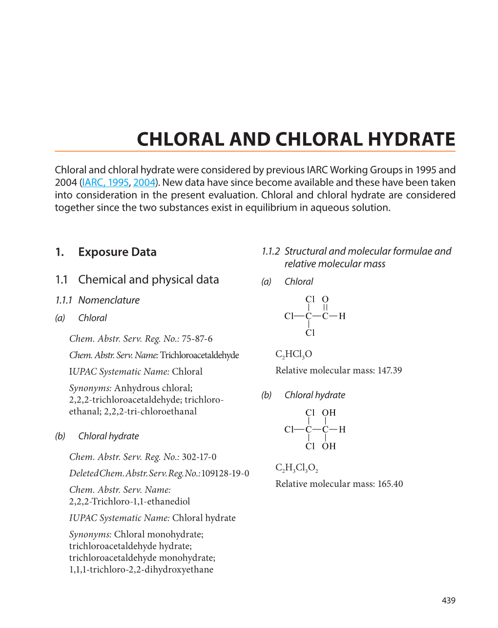 Chloral and Chloral Hydrate