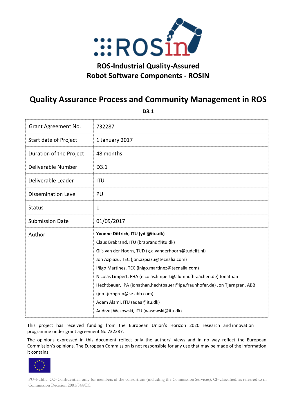 D3.1 Quality Assurance Process and Community Management In