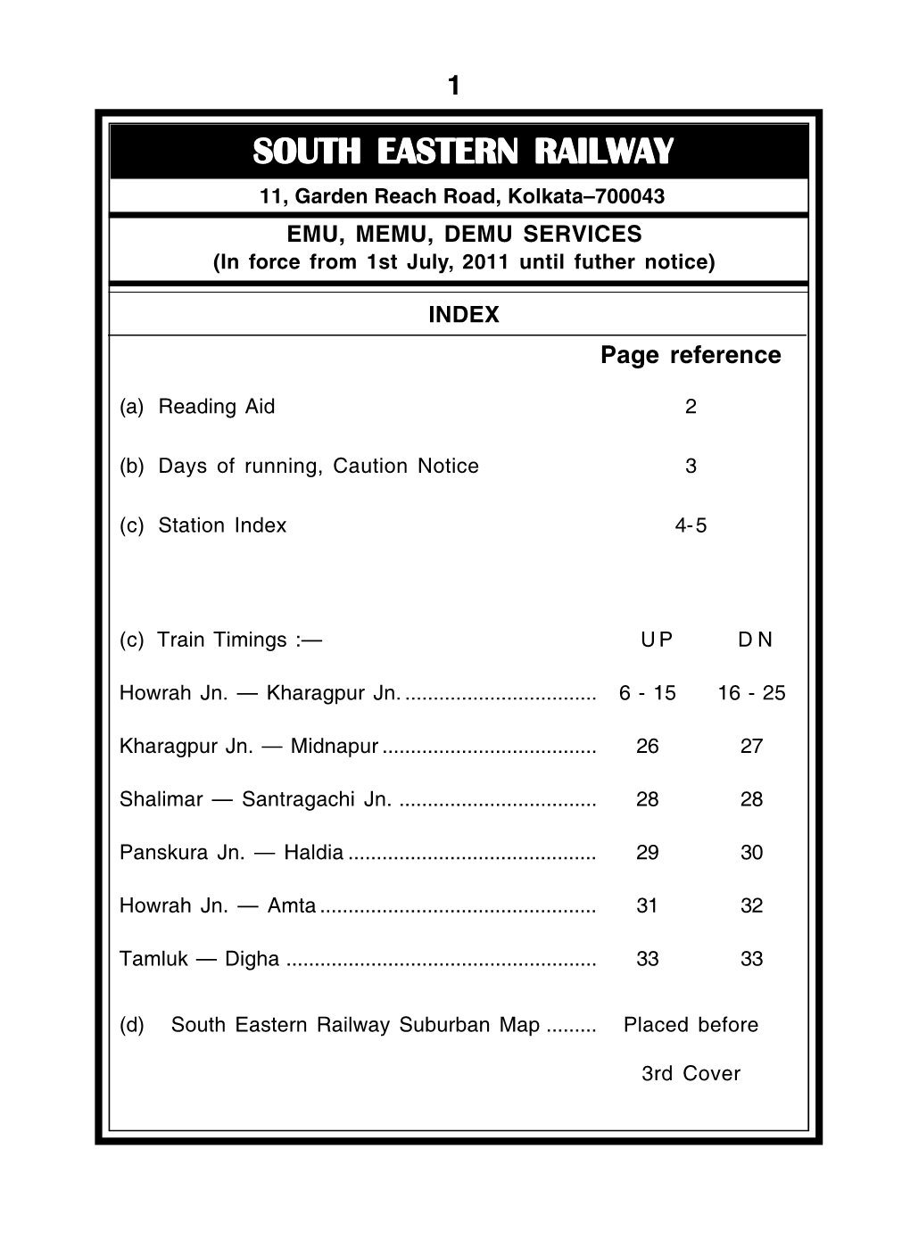 SER Sub Station Index-2011 Page No. 1-5.P65