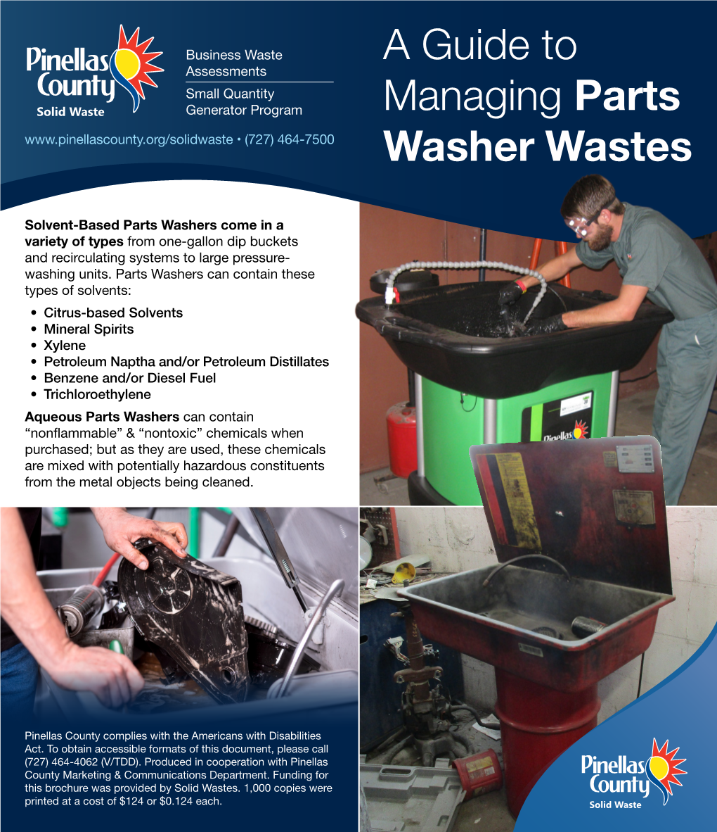 Pinellas County Parts Washing Brochure