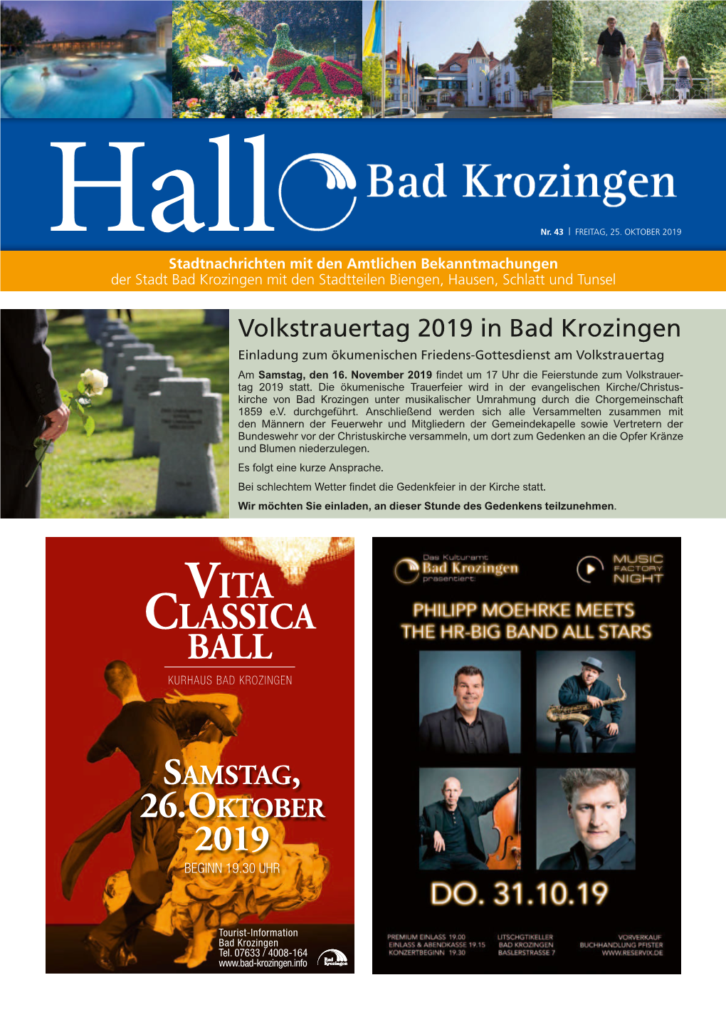 Volkstrauertag 2019 in Bad Krozingen Einladung Zum Ökumenischen Friedens-Gottesdienst Am Volkstrauertag Am Samstag, Den 16