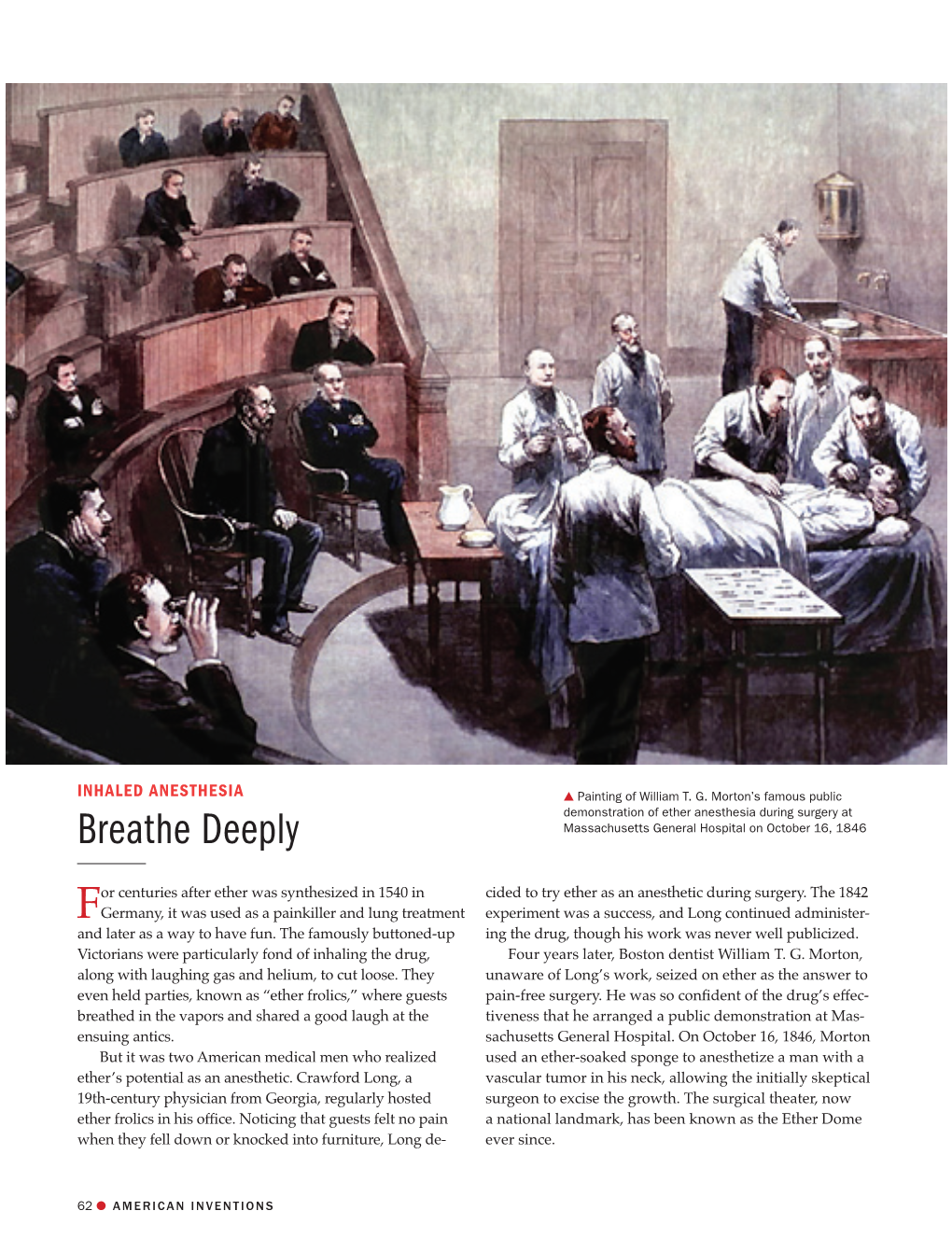 Breathe Deeply Massachusetts General Hospital on October 16, 1846