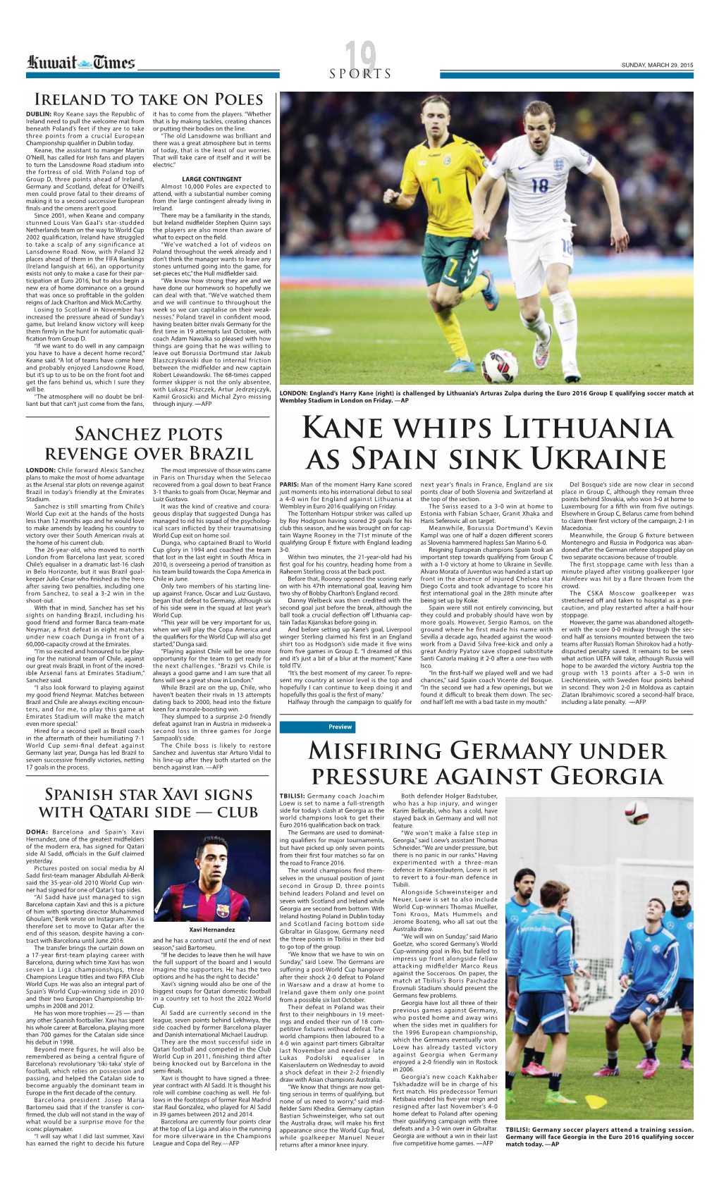 Kane Whips Lithuania As Spain Sink Ukraine