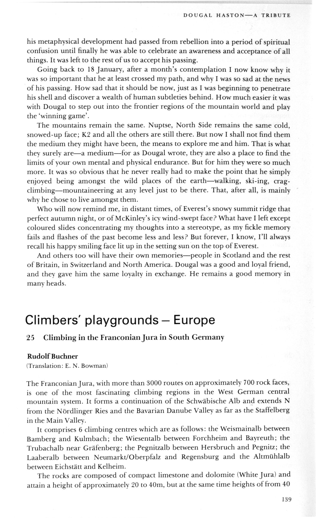 Climbers' Playgrounds - Europe 25 Climbing in the Franconianjura in South Germany