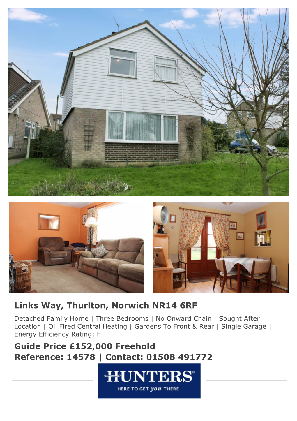 Links Way, Thurlton, Norwich NR14 6RF Guide Price £152,000