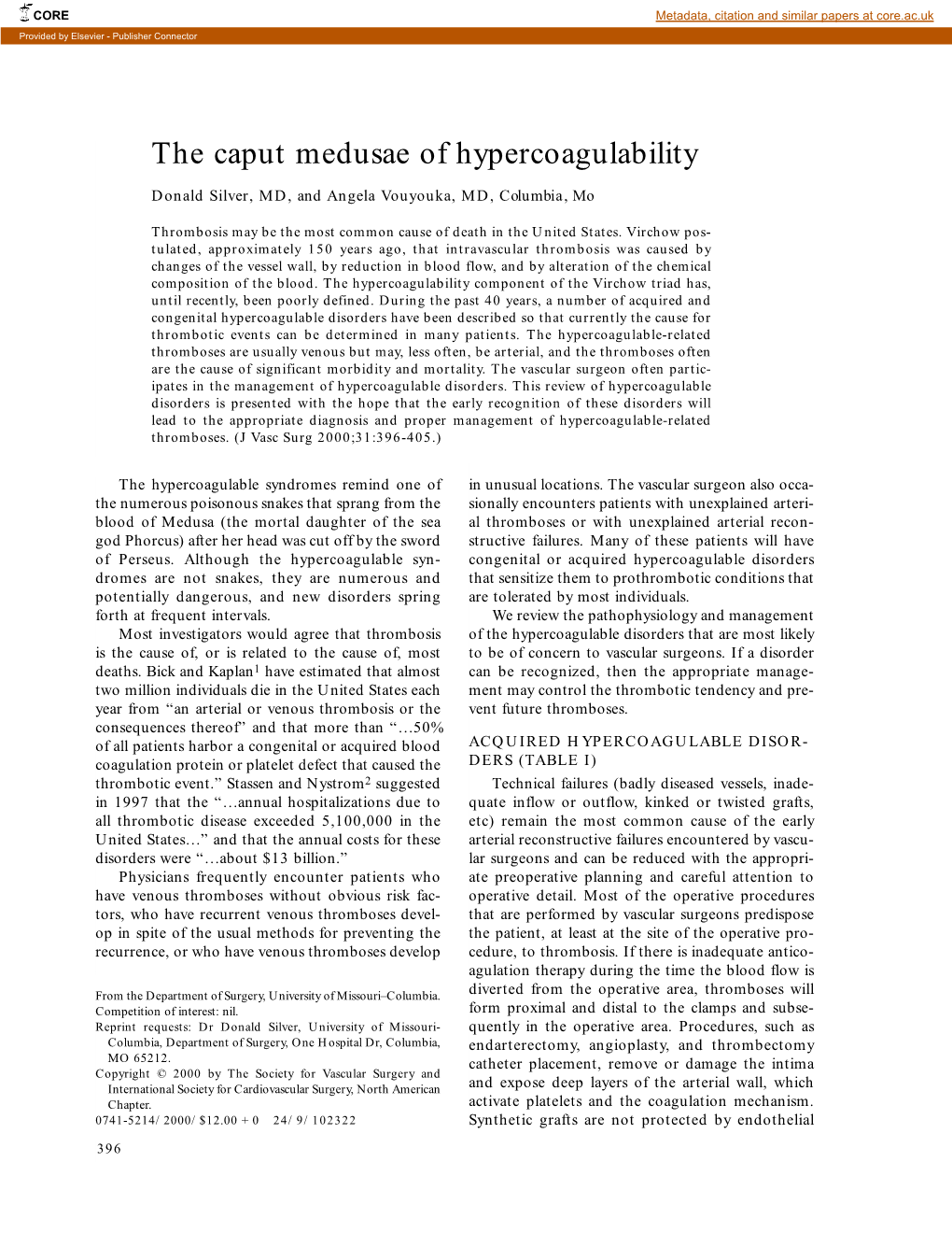 The Caput Medusae of Hypercoagulability