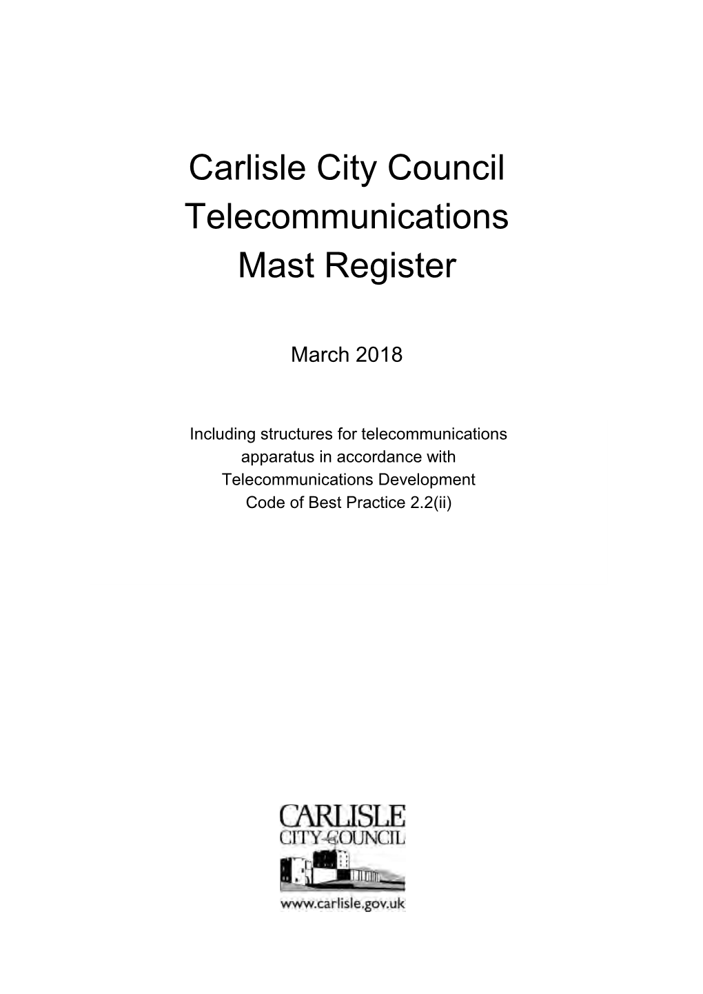 Carlisle City Council Telecommunications Mast Register