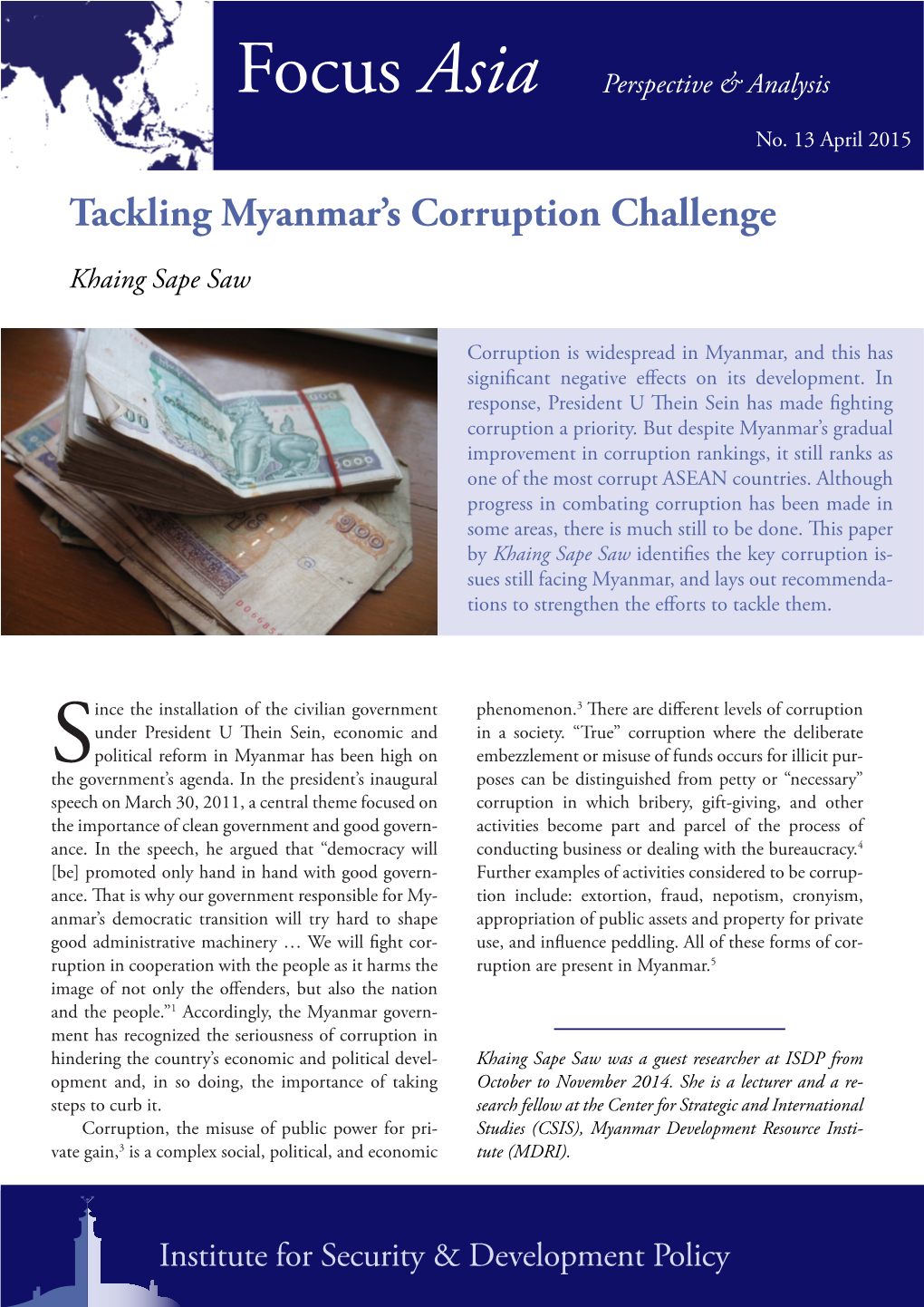 Tackling Myanmar's Corruption Challenge