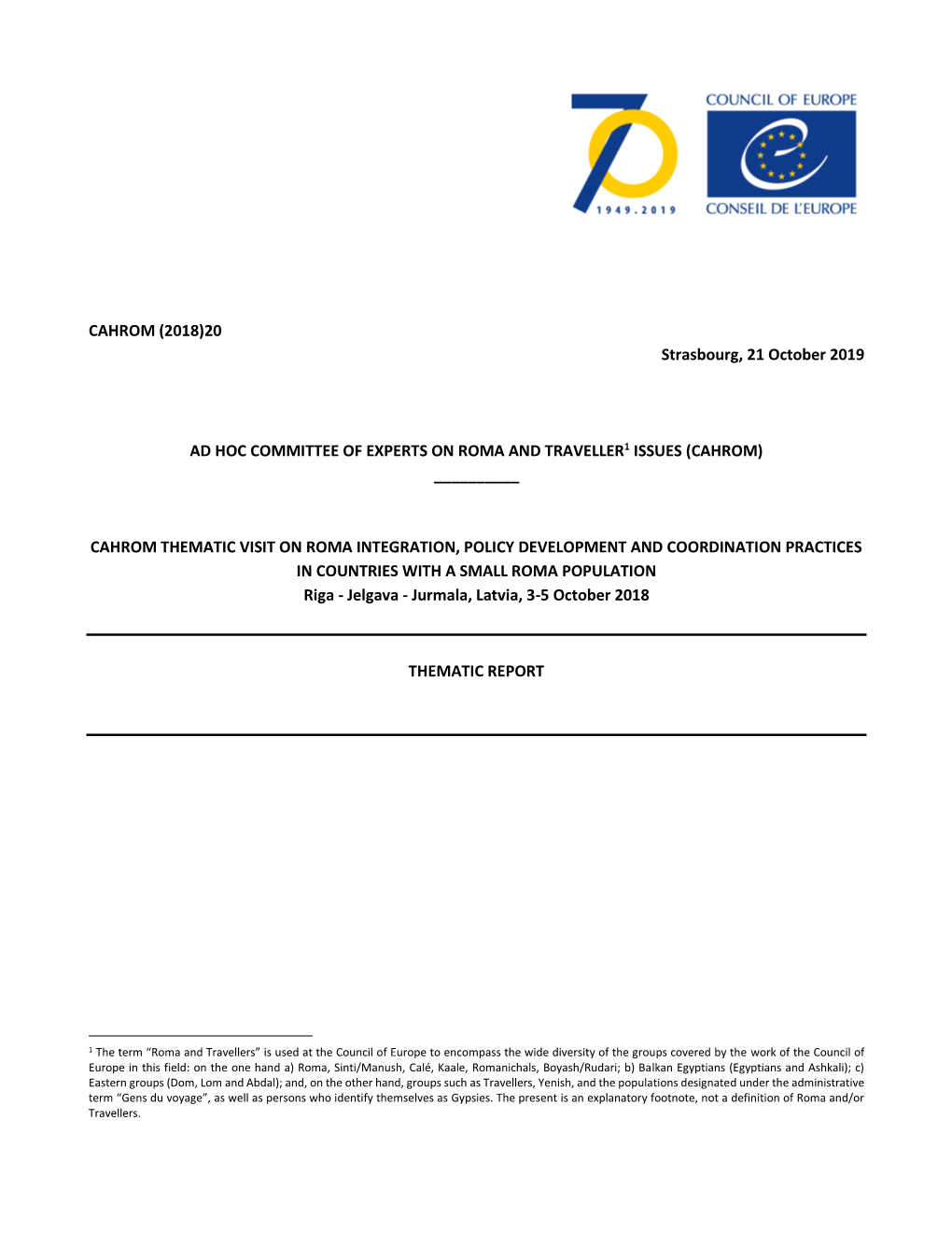 20 Strasbourg, 21 October 2019 AD HOC COMMITTEE OF