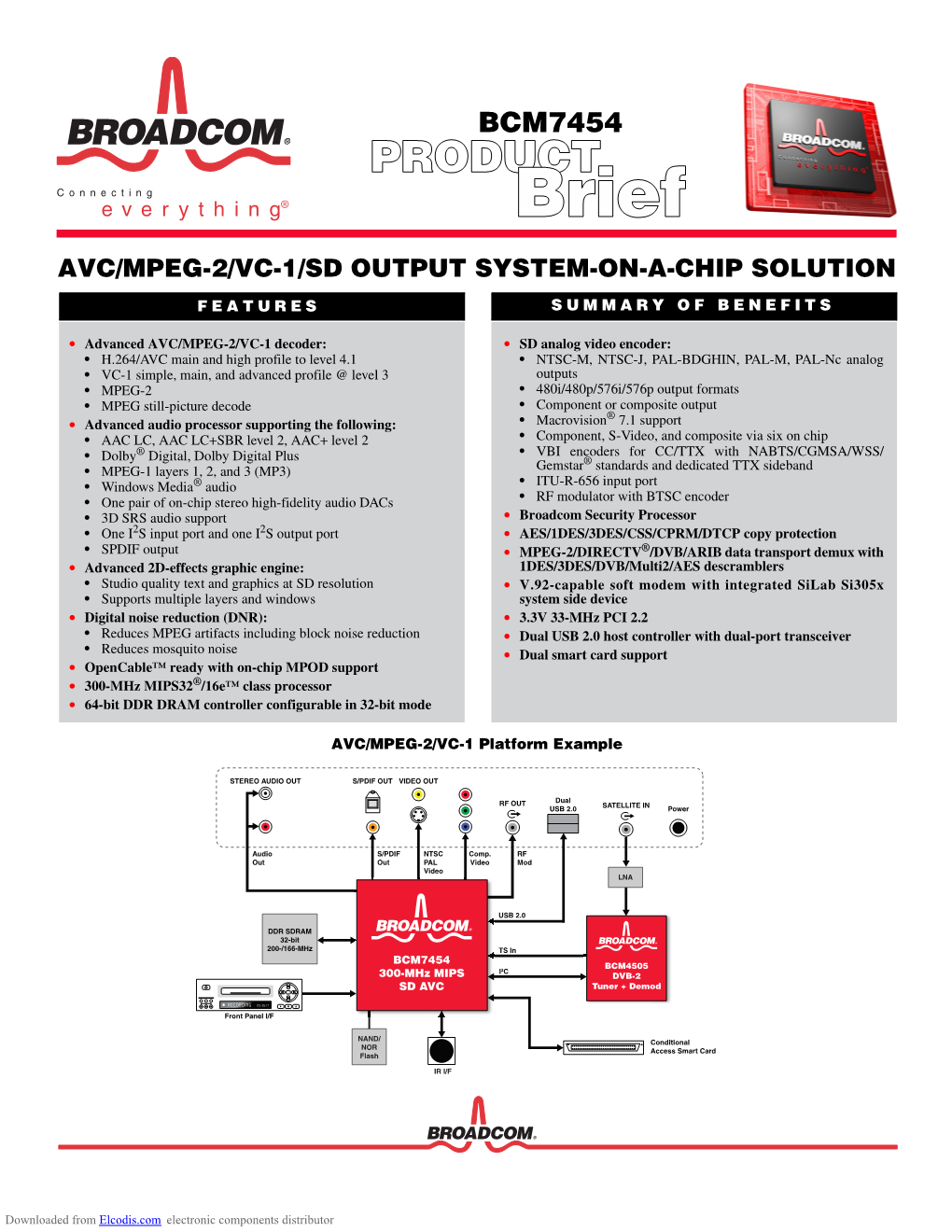 Avc/Mpeg-2/Vc-1/Sd Output System-On-A-Chip Solution