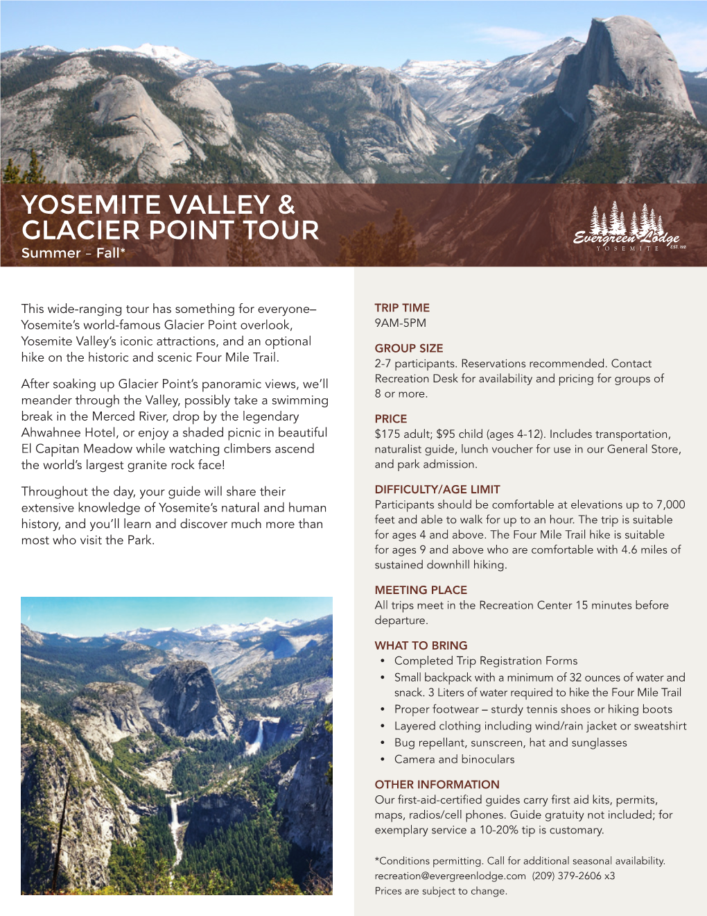 Yosemite Valley & Glacier Point Tour