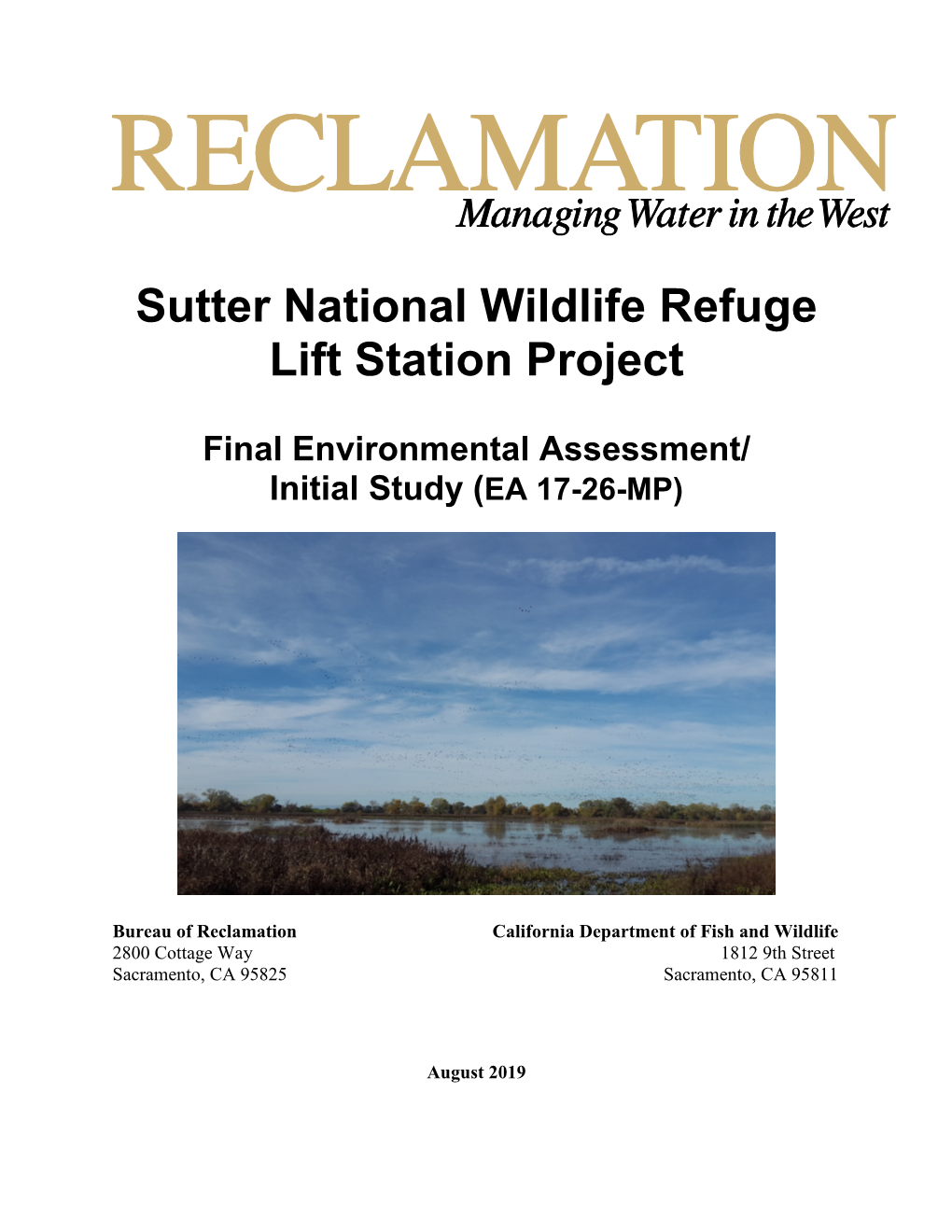 Sutter National Wildlife Refuge Lift Station Project