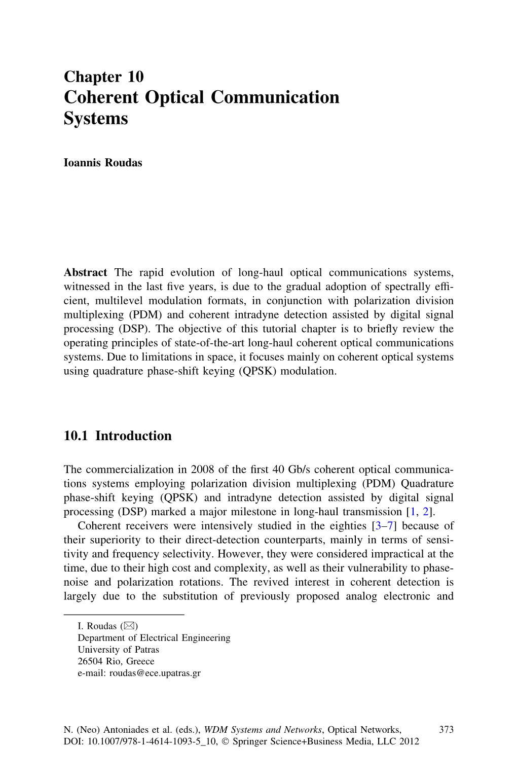 Coherent Optical Communication Systems