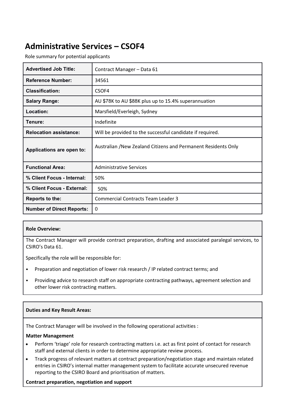 Position Details - Administrative Services - CSOF4