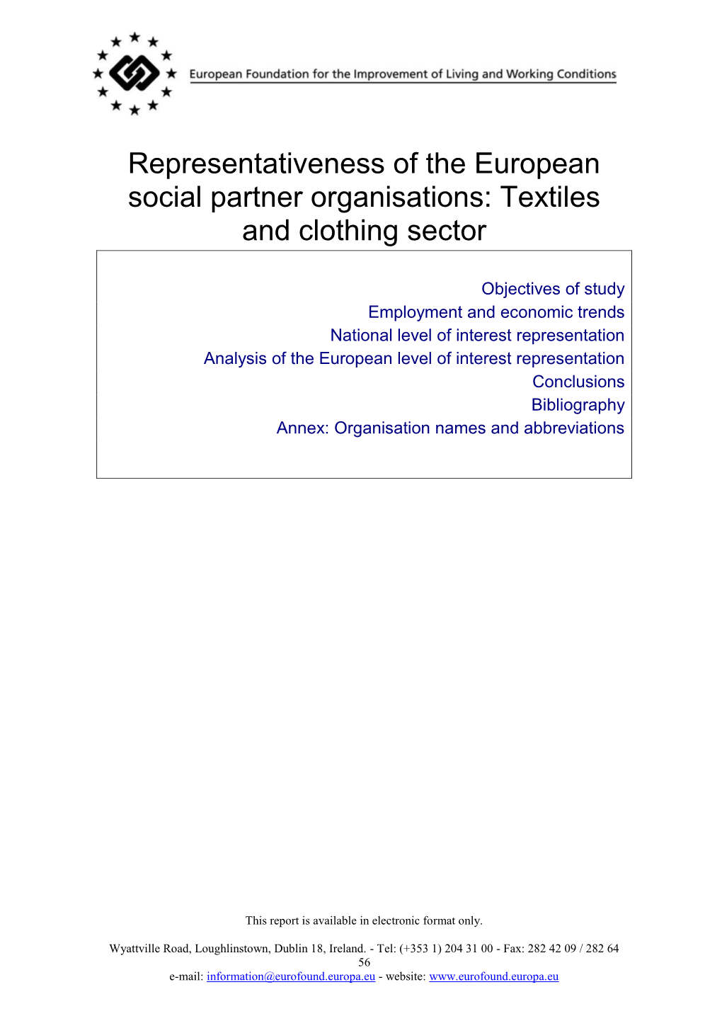 Textiles and Clothing Sector