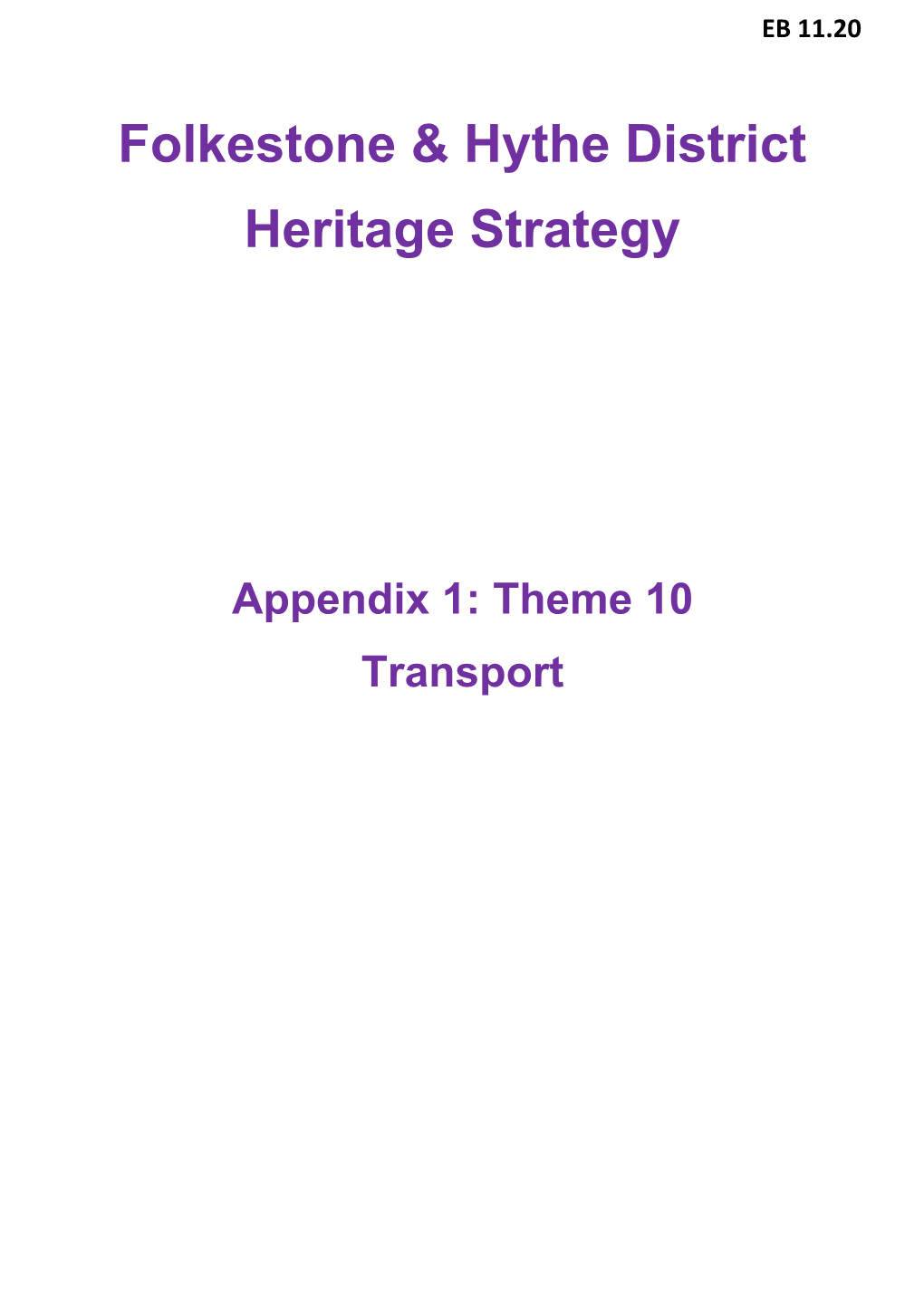 Folkestone & Hythe District Heritage Strategy