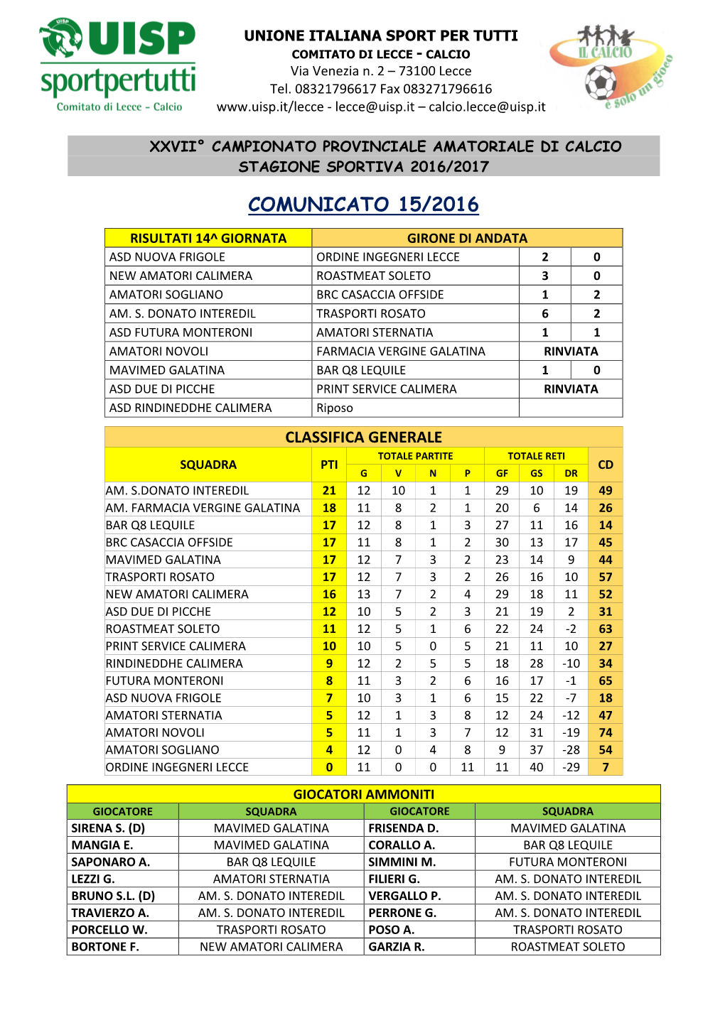 Comunicato 15 2016