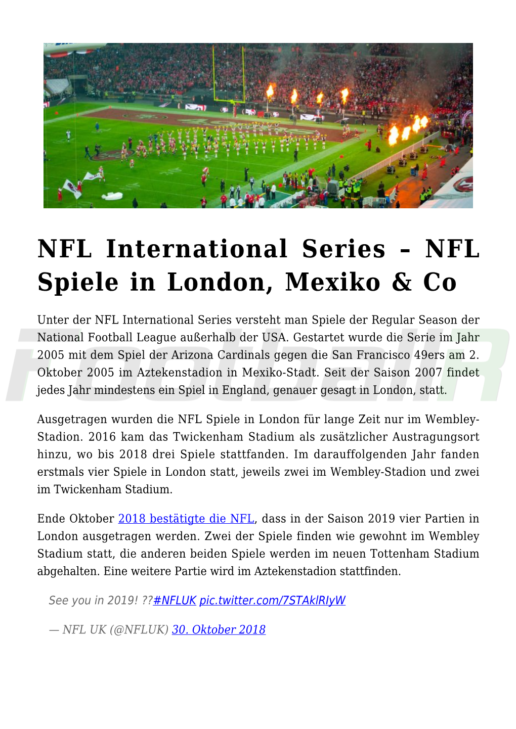 NFL International Series &#8211