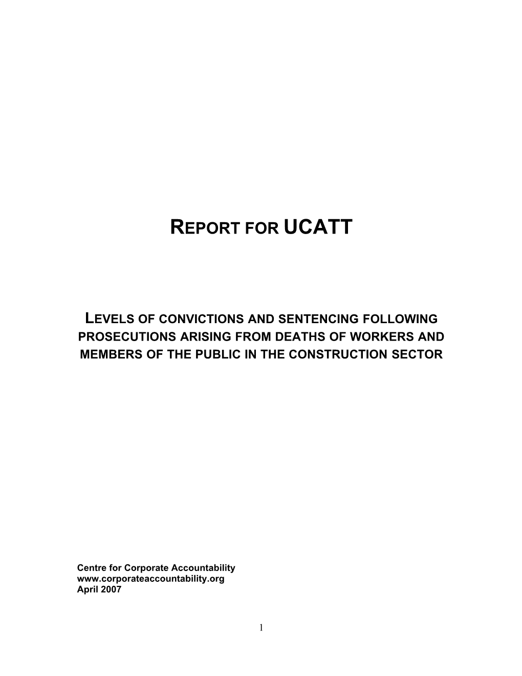 Report for Ucatt