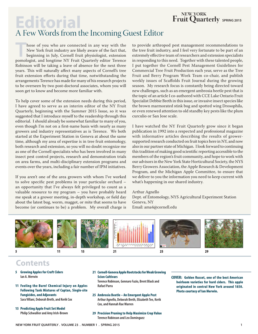 Fruit Quarterly SPRING 2015 Editorial