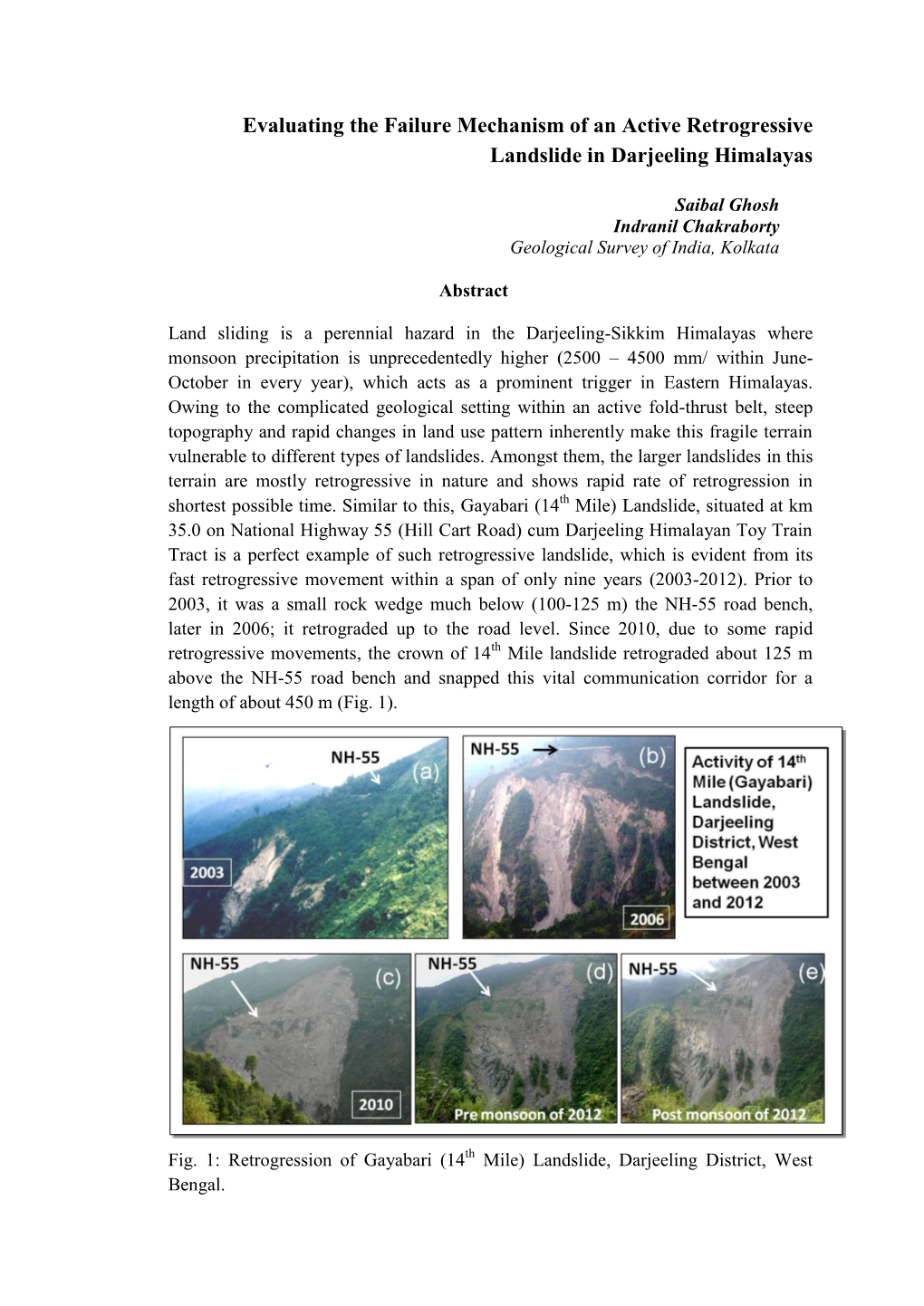 Evaluating the Failure Mechanism of an Active Retrogressive Landslide in Darjeeling Himalayas