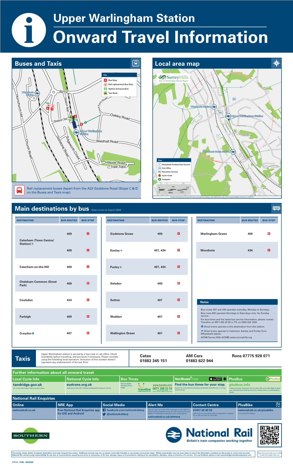 Upper Warlingham Station I Onward Travel Information Buses and Taxis Local Area Map