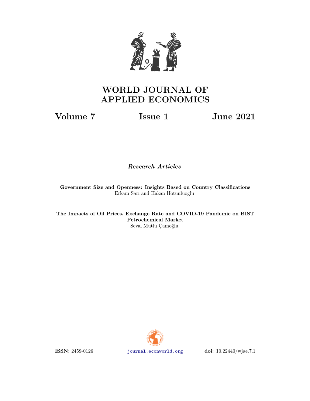 WORLD JOURNAL of APPLIED ECONOMICS Volume 7 Issue 1 June 2021
