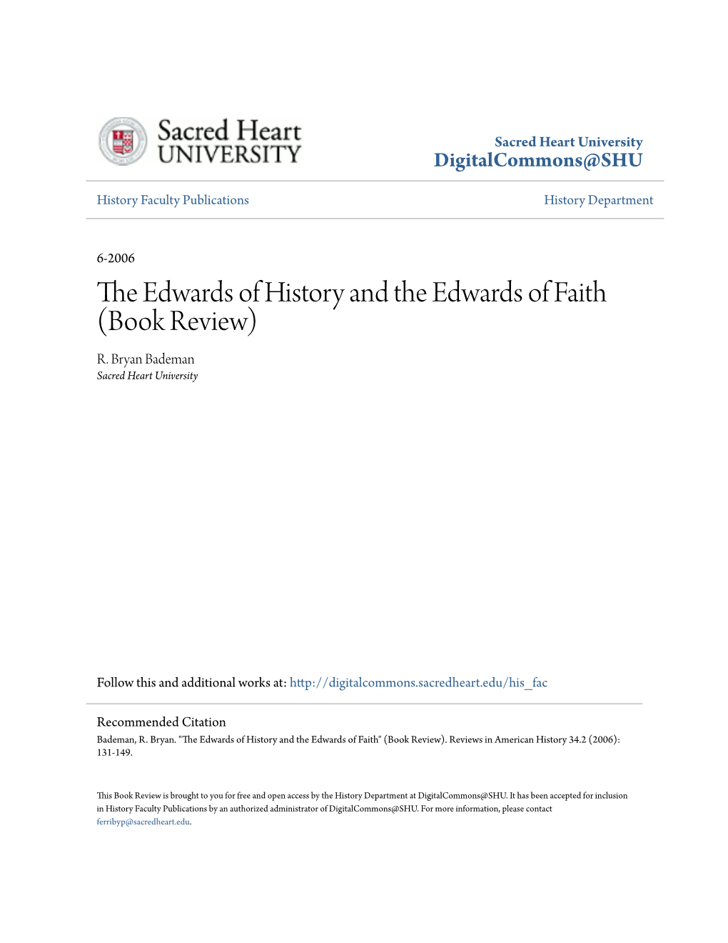 The Edwards of History and the Edwards of Faith (Book Review)