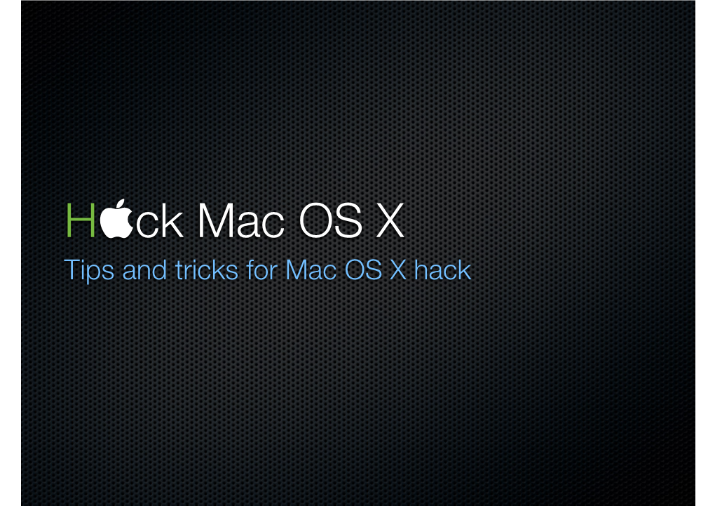 H Ck Mac OS X