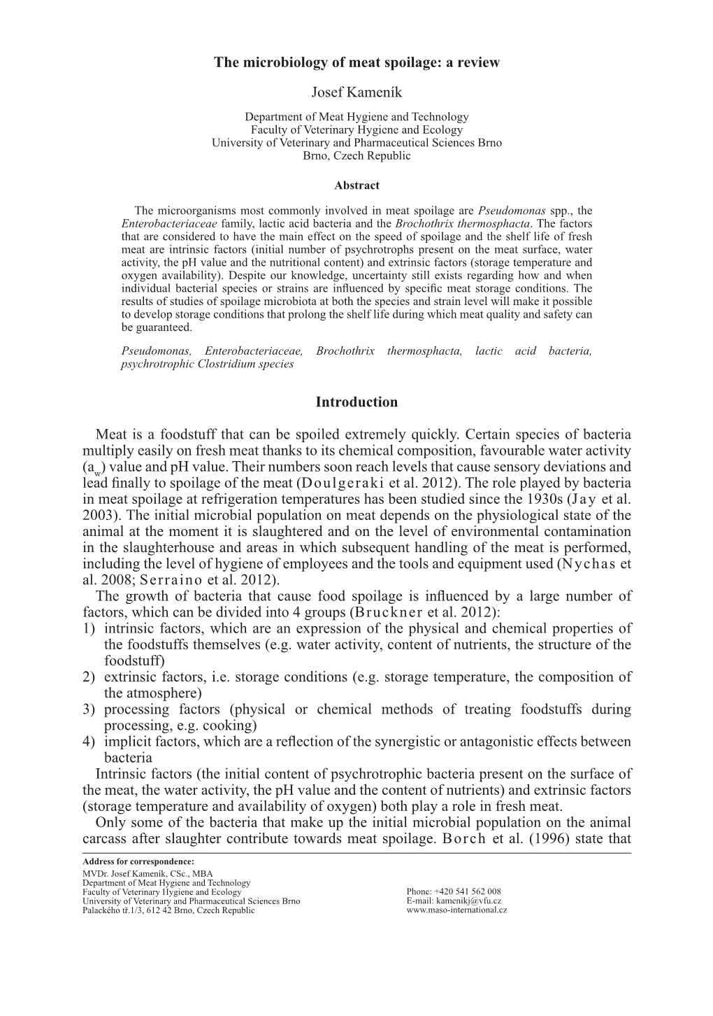 The Microbiology of Meat Spoilage