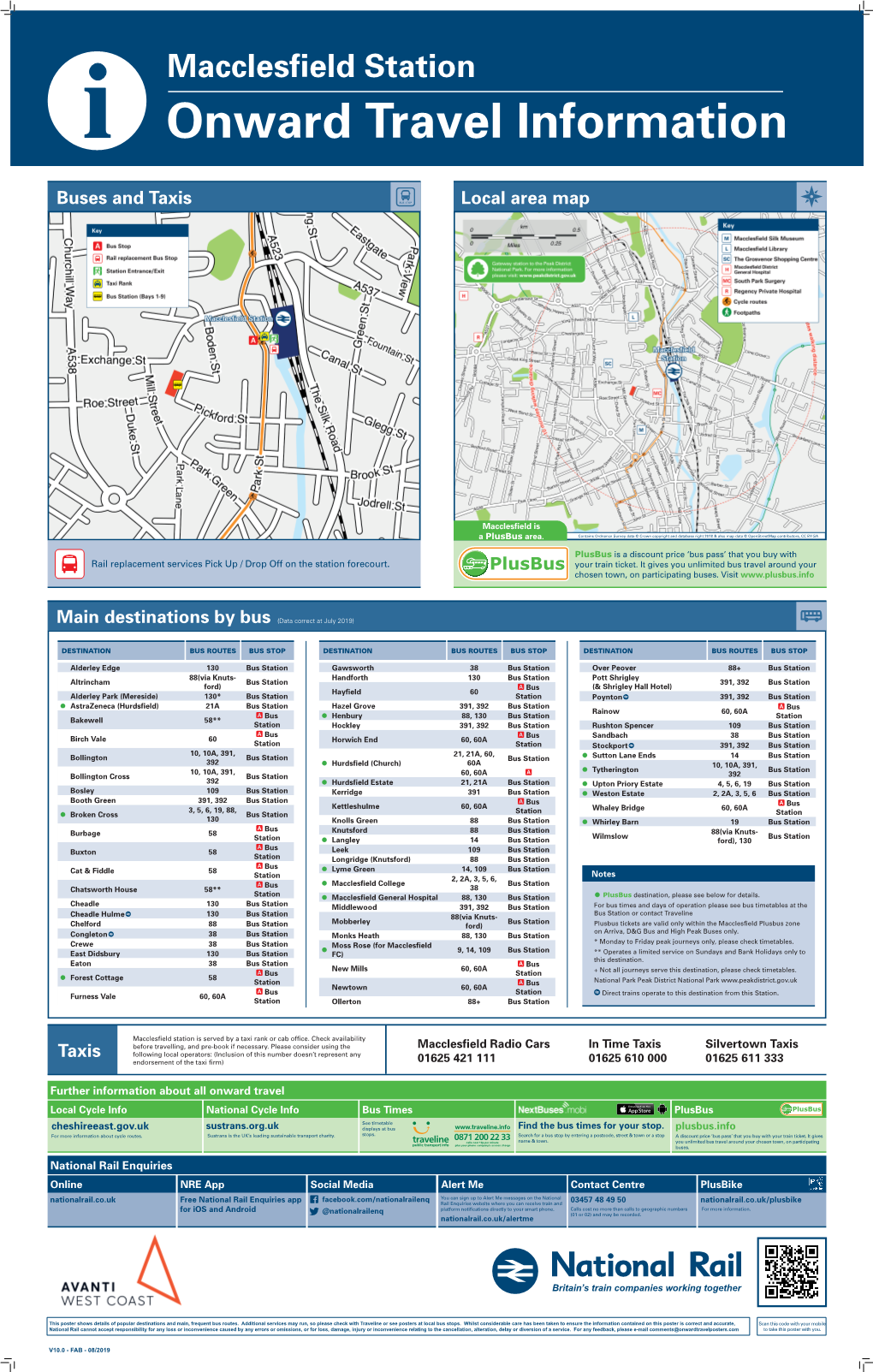 Macclesfield Station I Onward Travel Information Buses and Taxis Local Area Map