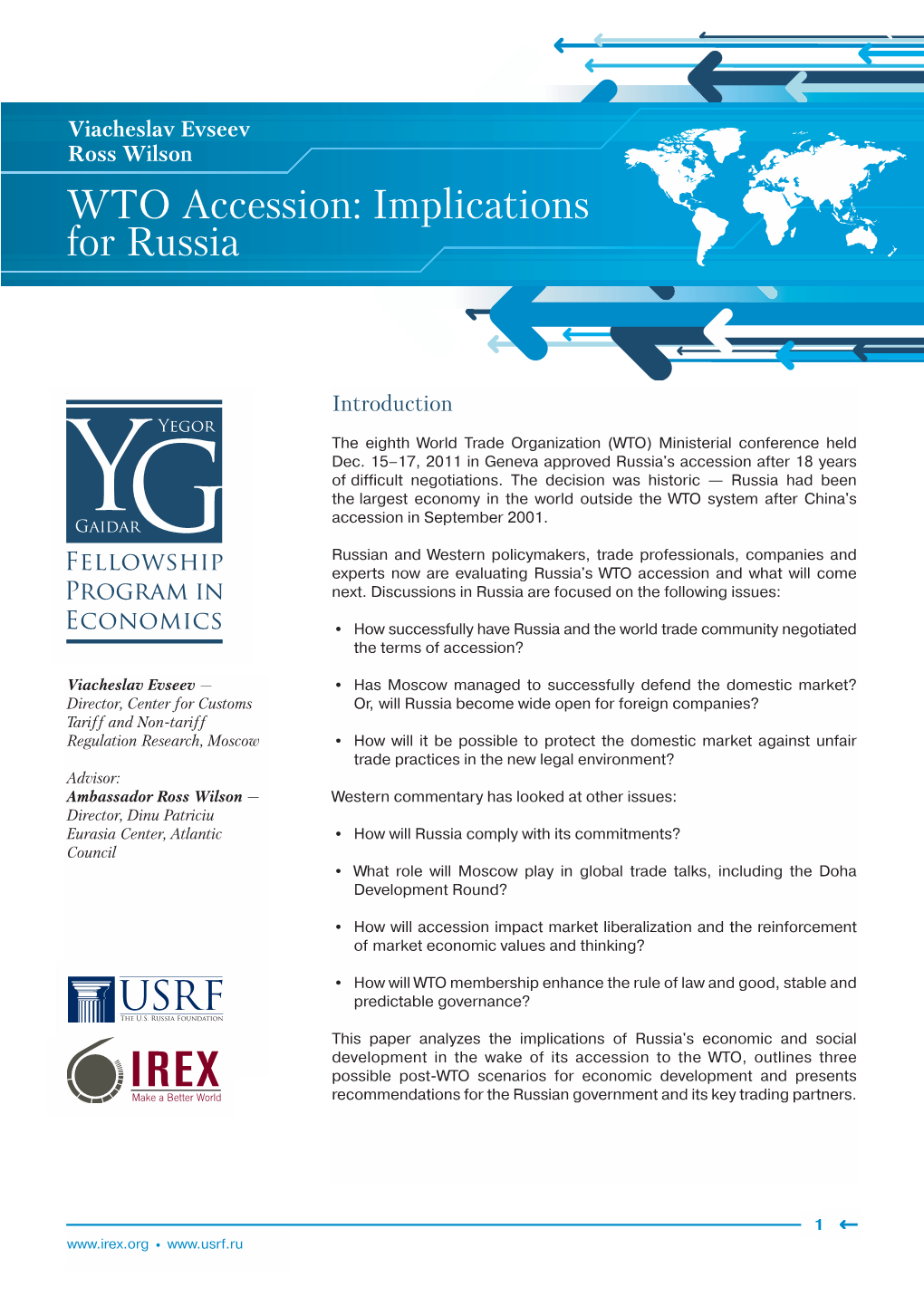 WTO Accession: Implications for Russia