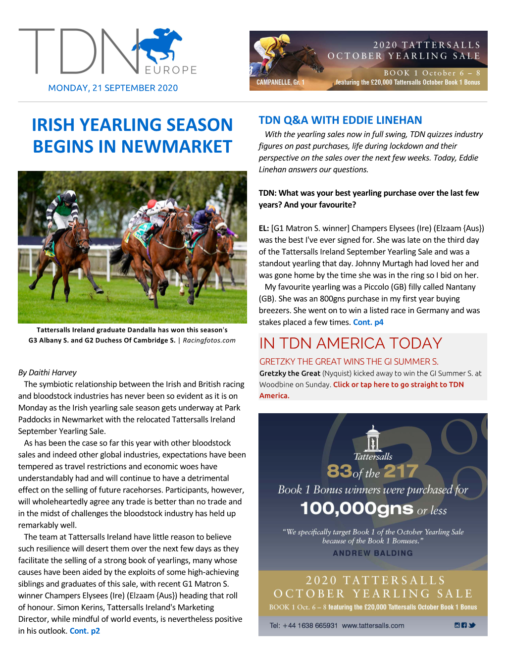 Tdn Europe • Page 2 of 14 • Thetdn.Com Monday • 21 September 2020