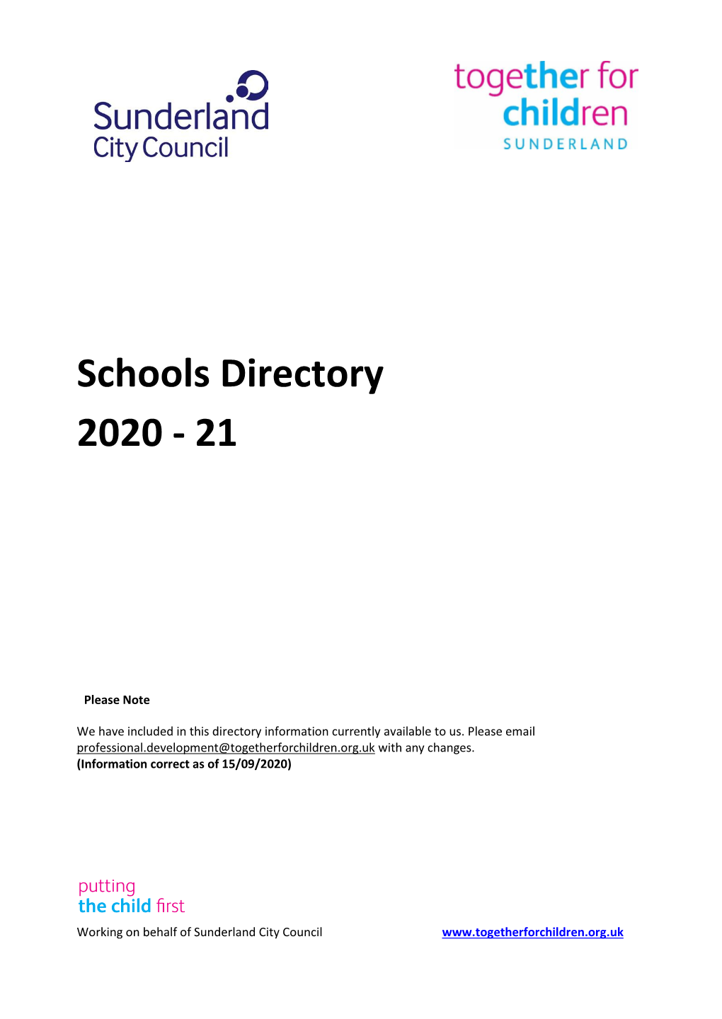 Schools Directory 2020 - 21